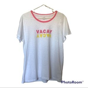 Brand NWT J. Crew Vacay White/Yellow/Pink Collector Short-sleeve Tee Size XL